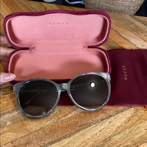 Authentic Gucci grey cat eye sunglasses